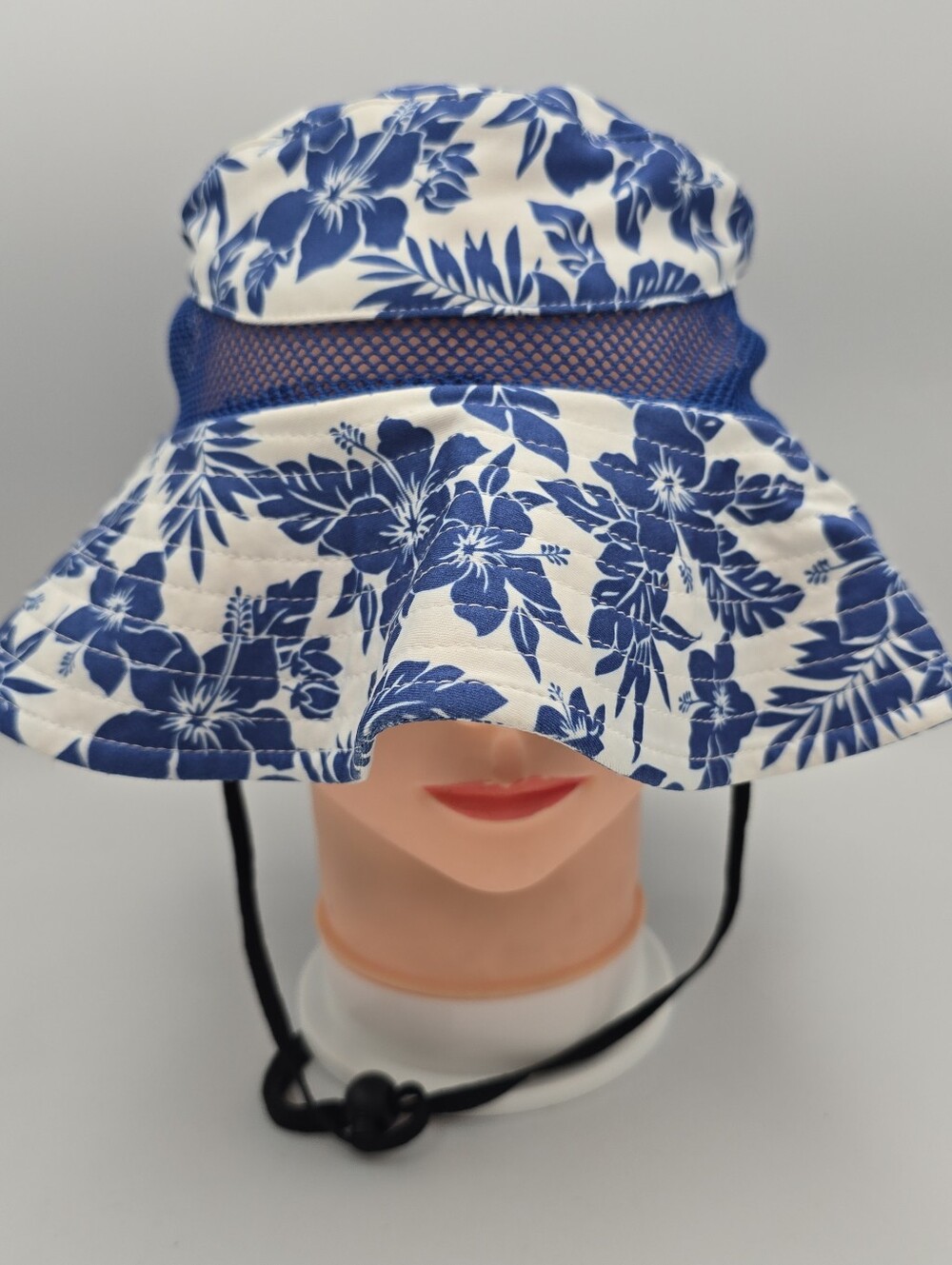 Kids Banana Boat Blue Floral Bucket Sun Hat O/S